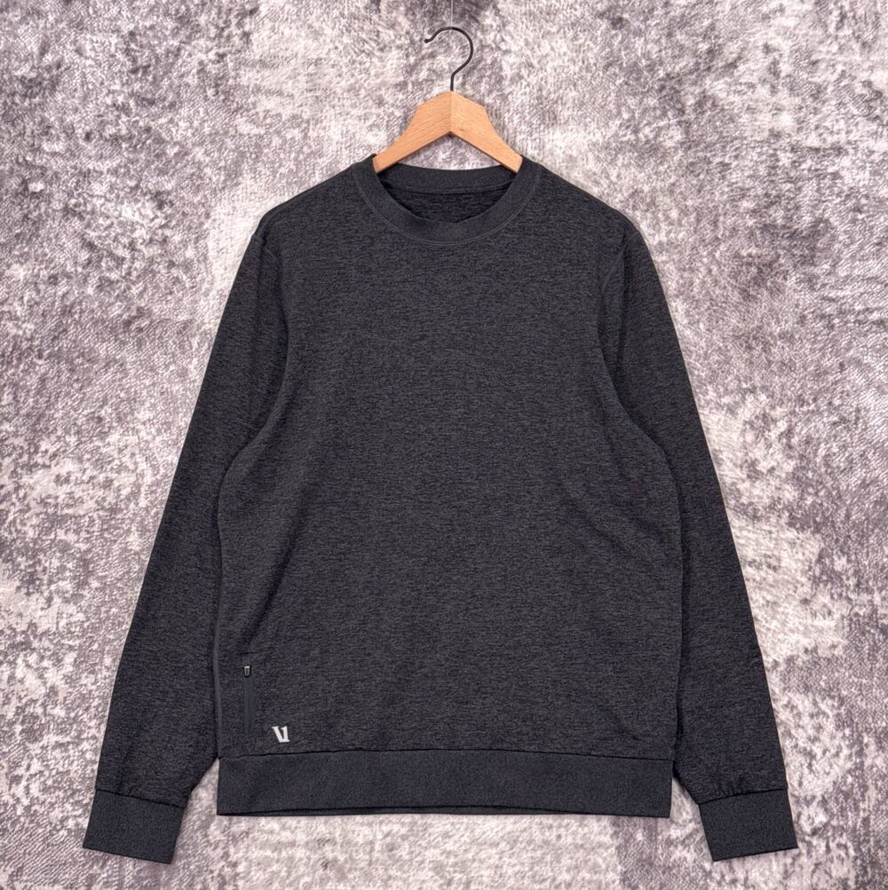 Vuori Ponto Performance Crew Sweatshirt Large Mens Gray Pullover